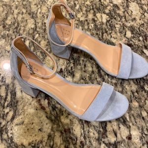 Sky blue, Strap Ankle Around sandal, suede
